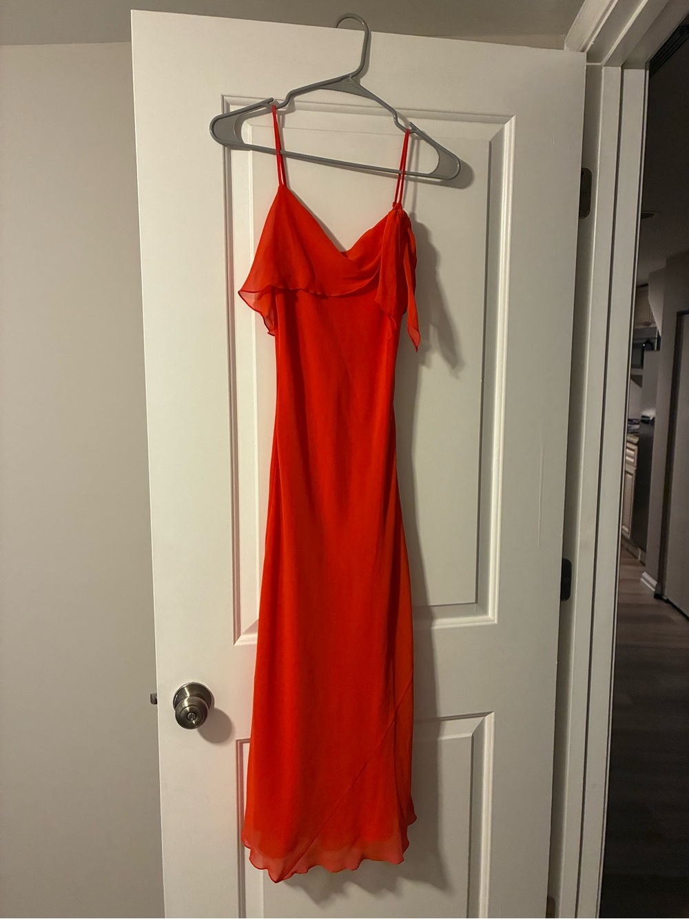 Red Spaghetti-Strap Slip Dress